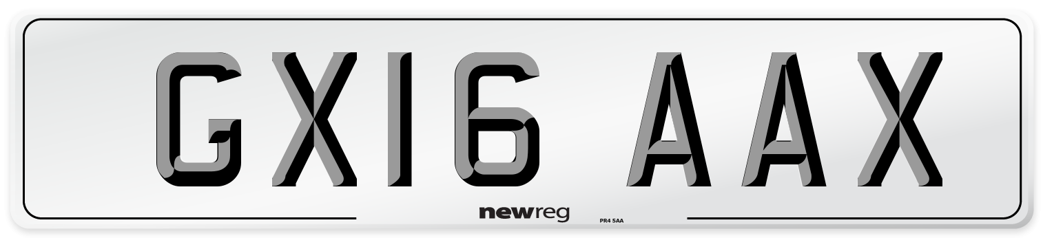 GX16 AAX Number Plate from New Reg